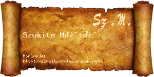 Szukits Máté névjegykártya
