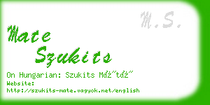 mate szukits business card